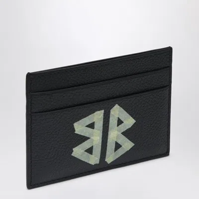 Balenciaga Cash Black Cardholder In Grained Leather