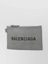 BALENCIAGA CASH CALF LEATHER ZIP CARDHOLDER WITH LANYARD STRAP