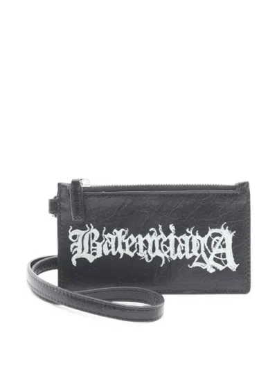 Pre-owned Balenciaga Cash Card Case Coin Purse In Black