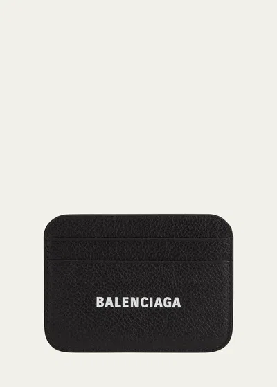 Balenciaga Cash Card Holder - Grained Calf In Black/white
