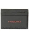 Balenciaga Textured Cash And Card Holder In Black
