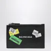Balenciaga Black Cash Card Holder Men In Black
