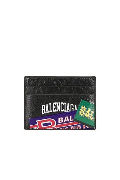 Balenciaga Cash Card Holder In Black & Multicolor