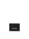 Balenciaga Cash Card Holder With Lettering Logo In Black