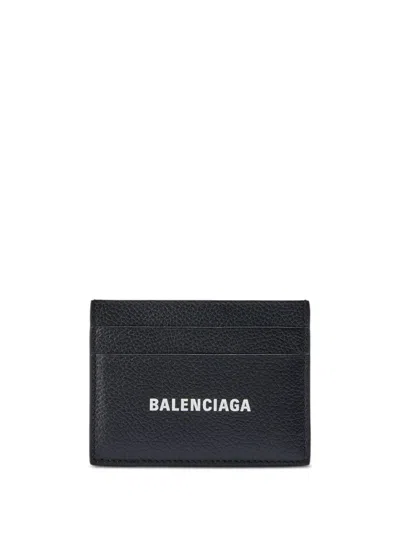 Balenciaga Cash Card Holofr Leather Card Case For Men In Blackwhite