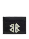 Balenciaga Cash Tape Type Logo Leather Card Holder In 黑色