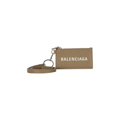 Pre-owned Balenciaga Cash Coin And Card Case With Strap 'mink Grey/white' | Men's Size Onesize In Gray