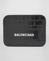Balenciaga Cash Croc-embossed Card Holder In Black