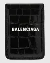 Balenciaga Logo-print Magnet Cardholder In Black/white