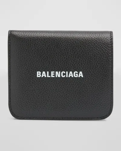 Balenciaga Cash Flap Coin And Card Holder In Black