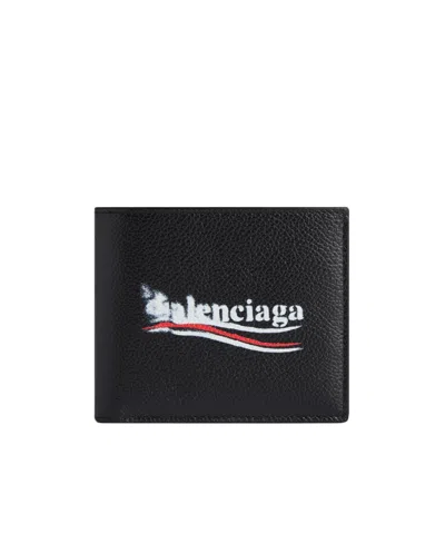 BALENCIAGA BALENCIAGA POLITICAL STENCIL LOGO PRINT BIFOLD WALLET