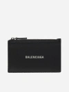 Balenciaga Cash Leather Wallet In Black,white