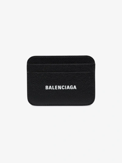 Balenciaga Cash Logo Cardholder In 1090 -black/l White