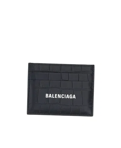 Balenciaga Cash Logo Cardholder In Black