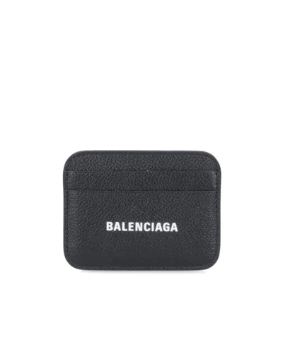 Balenciaga Cash Logo Cardholder In Black