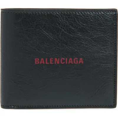 BALENCIAGA BALENCIAGA CASH LOGO LEATHER BIFOLD WALLET