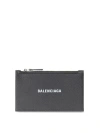 Balenciaga Cash Lon Co Card Holder In Black
