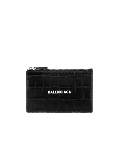 Balenciaga Cash Long Card Holder In Black