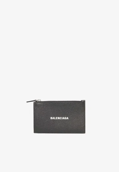 Balenciaga Cash Long Coin Purse And Card Holder In Black