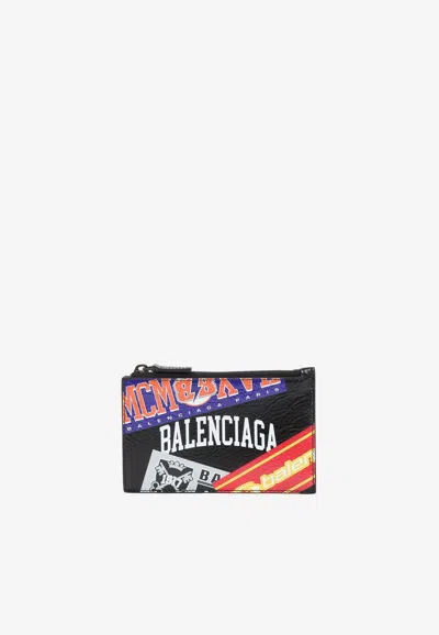 Balenciaga Cash Long Zip Cardholder In Multicolor