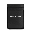 Balenciaga Cash Magnetic Leather Card Holder In Black