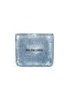 Balenciaga Cash Mini Wallet In Blue