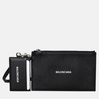 Pre-owned Balenciaga Cash Pouch With Card Holder In Black