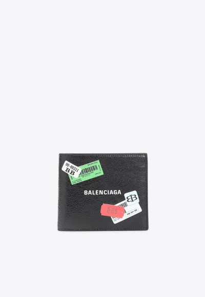 Balenciaga Cash Square Bi-fold Wallet In Black