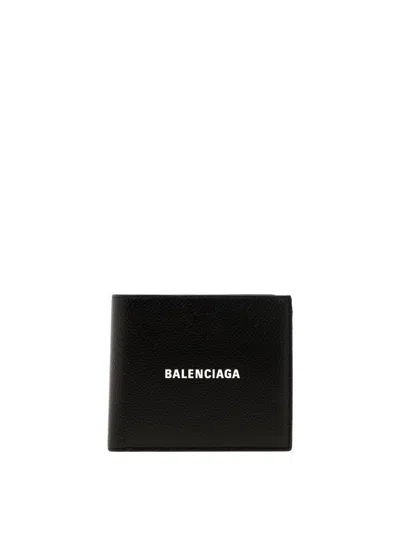 Balenciaga "cash Square Folded Coin" Wallet In Black