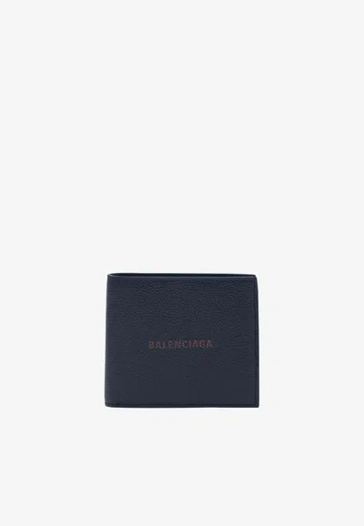 Balenciaga Cash Square Folded Coin Wallet In Blue