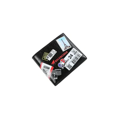 Pre-owned Balenciaga Cash Square Folded Wallet 'black/multicolor' | Men's Size Onesize