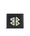 Balenciaga Cash Black Wallet In Grained Leather In Black