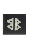 Balenciaga Cash Black Wallet In Grained Leather