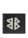 Balenciaga Cash Black Wallet In Grained Leather In 黑色
