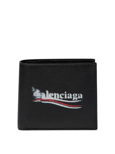 Balenciaga Men's "cash" Wallet In Black