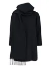 Balenciaga Casual Jacket With Scarf And Pockets In Black