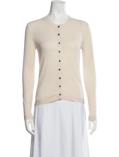 Pre-owned Balenciaga Cashmere Crew Neck Button-up Top In Neutrals