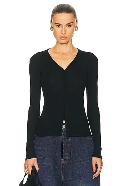 Balenciaga Cashmere Fitted Cardigan In Black