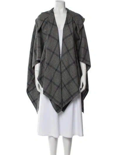 Pre-owned Balenciaga Cashmere Plaid Print Jacket In Gray