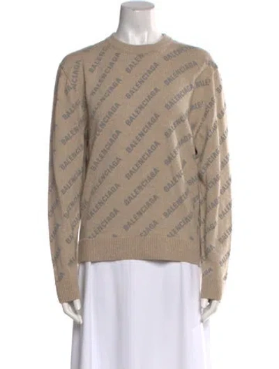 Pre-owned Balenciaga Cashmere Printed Sweater In Neutral