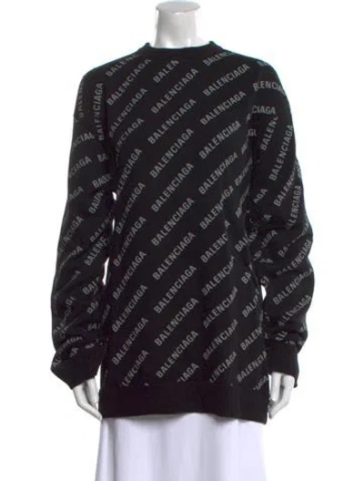 Pre-owned Balenciaga Cashmere Striped Sweater In Black