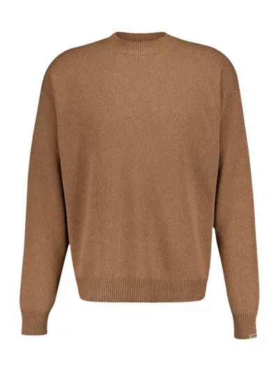 Balenciaga Cashmere Sweater In Brown