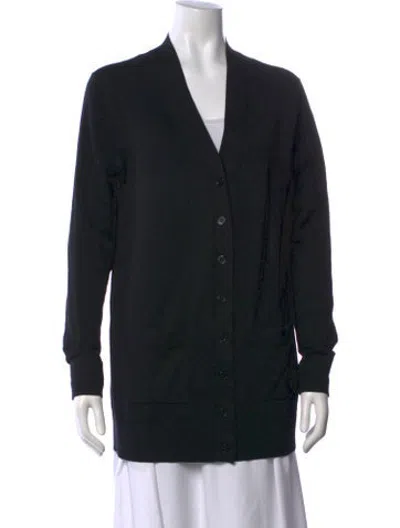 Pre-owned Balenciaga Cashmere V-neck Sweater In Black