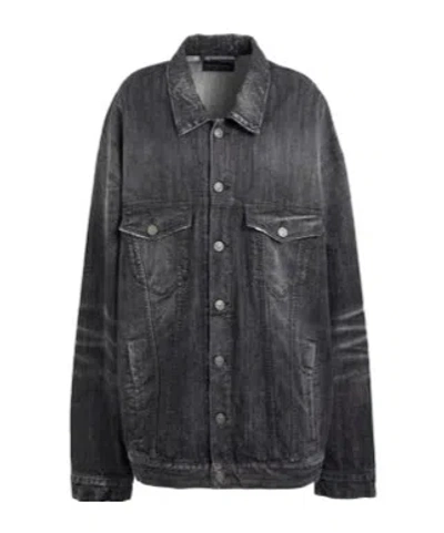 Balenciaga Casual Denim Jacket In Gray