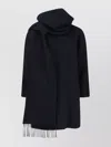 Balenciaga Casual Jacket With Scarf And Pockets In Black