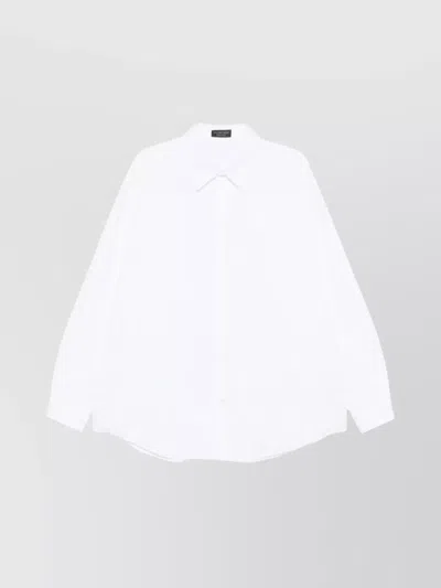 Balenciaga Casual Shirt With Buttoned Cuffs And Pointed Collar In White