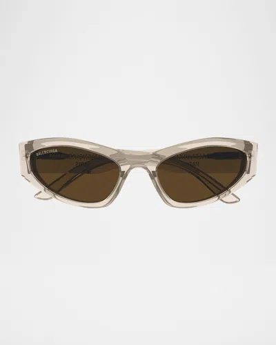 Balenciaga Cat-eye Acetate Sunglasses In Beige