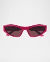 Balenciaga Violet Cat Eye Ladies Sunglasses Bb0387s 003 58 In Burgandy