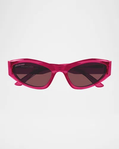 Balenciaga Cat-eye Acetate Sunglasses In Red