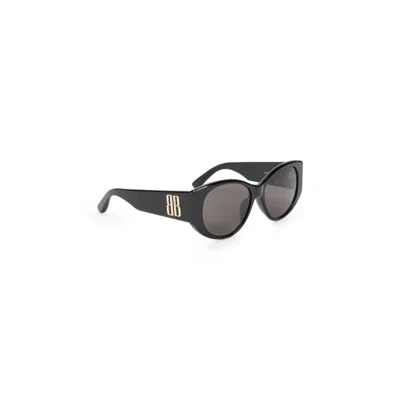Balenciaga Cat-eye Acetate Sunglasses With Distinctive Logo In Black